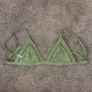 Olive Green Rhythm Triangle Bikini Top